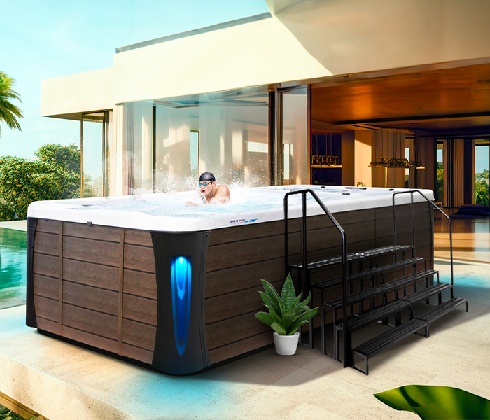 Calspas hot tub being used in a family setting - Davie