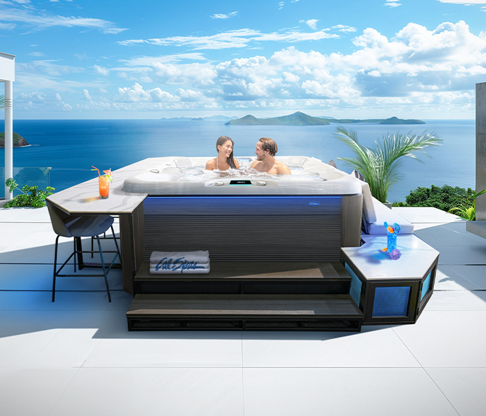 Calspas hot tub being used in a family setting - Davie